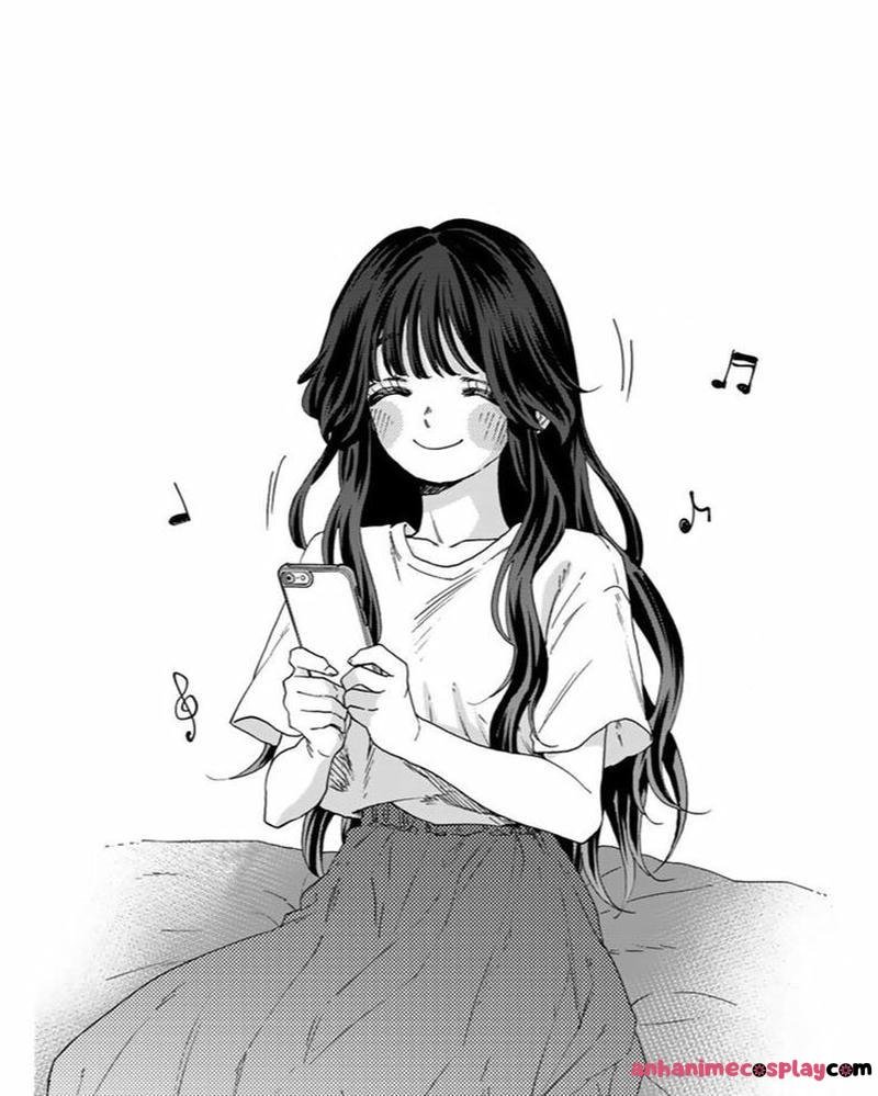 ảnh anime nữ trắng đen hot trend